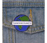 There Is No Planet B Climate Change Earth Pin | Climate Change Awareness Brooch Pin, Metal Badge, Cute Earth Map, Green Sustainable Pin