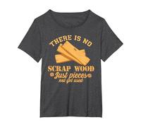 There is No Scrap Wood Woodworking Carpenter Woodworker T-Shirt, Women's Plus, Dark Heather Grey, 3X