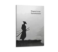 There Is No Tomorrow Wall Art, Samurai-themed Print, Motivational Poster, Urgent Canvas Picture Artistic Wall Mural Modern Hanging Decor Poster12x18inch(30x45cm)