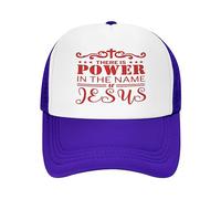 There is Power in The Name of Jesus Christ Cross Christian Hat Black Baseball Cap Trucker Hat for Men Women