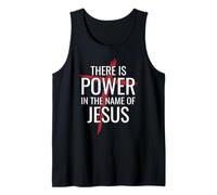 There is Power in the Name of Jesus Cross Christian Faith Tank Top