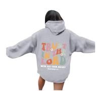 There Is Purpose In The Waiting Christian Hoodies For Women Uk, Bible Verse Letter Graphic Hoodies Plain Oversized Sweatshirts Long Sleeve Hooded Sweatshirt Pullover (Grey, S)