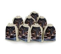 There Is Snow on The Candle 8 PCS Muslin Bags with Drawstring Sachet Bags Empty Small Cotton Drawstring Bag Muslin Reusable & Washable Cotton Bag for Herb Spice Candy Soap Jewelry Wedding Gift Pouches