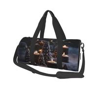 There Is Snow On The Candle Travel Duffel Bag Sports Gym Bag, Lightweight Overnight Weekender Bag With Shoes Compartment Yoga Gym Sports Bag For Men Women