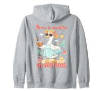 There is Sunshine in My Soul Cute Duck Design Zip Hoodie