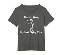 There It Goes My Last Flying Fuck T-Shirt, Women's Plus, Asphalt Grey, 4X