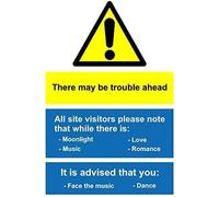 There May Be Trouble Ahead Sign - 1Mm Rigid Aluminiummetal Tin Sign 8X12 Inch