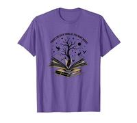 There No Such Thing As Too Many Books Reading Art T-Shirt, Men, Purple Heather, Medium