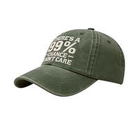 There’s A 99% Chance I Don’t Care Embroidered Dad Hat Adjustable Distressed Embroidered I Don’t Care Cap Baseball Caps Color Baseball Cap (Army Green, One Size)