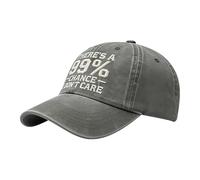 There’s A 99% Chance I Don’t Care Embroidered Dad Hat Adjustable Distressed Embroidered I Don’t Care Cap Baseball Caps Low Pro Mining Hard Hat (Grey, One Size)
