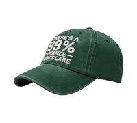 There’s A 99% Chance I Don’t Care Embroidered Dad Hat Adjustable Distressed Embroidered I Don’t Care Cap Baseball Caps Male Hats and Caps (Green, One Size)