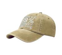 There’s A 99% Chance I Don’t Care Embroidered Dad Hat Adjustable Distressed Embroidered I Don’t Care Cap Baseball Caps Color Baseball Cap (Khaki, One Size)