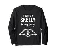 There’s a Skelly in My Belly Ghost Pregnancy Halloween Party Long Sleeve T-Shirt
