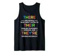 There Their They're English Teacher Funny Grammar Language Tank Top