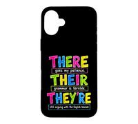 There Their They're Funny Grammar English Teacher Humor Case for iPhone 16 Plus