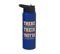 There Their They're Funny Grammar English Teacher Humor Stainless Steel Insulated Water Bottle