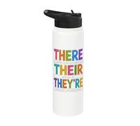 There Their They're Funny Grammar English Teacher Humor Stainless Steel Insulated Water Bottle