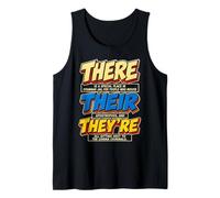 There Their They're Funny Grammar English Teacher Humor Tank Top