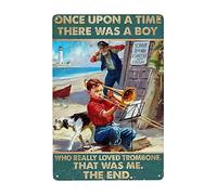 There was A Boy Who Really Loved Trombone Weatherproof Aluminum Vintage Toilet Cave Bar Home Bathroom Wall Decoration Sign Sign 8x6 Inch
