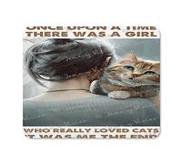 There was A Girl Who Really Loved Cat Mouse Pad, Square Mousepad Cute Mouse Mat Non-Slip Rubber Base Mouse Pads for Wireless Mouse Office Laptop Women Gift for Birthday 8x10 Inch