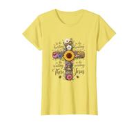 There was Jesus Christian Faith Floral Cross Design T-Shirt