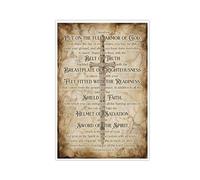 Therefore Put on the Full Armor of God Canvas Poster, Ephesians 6_13-17 Bible Verse Wall Art, Christian Scripture Home Decor, Inspirational Spiritual Gift, Faith-Based Artwork-24x36inch(60x90cm)-Unfra