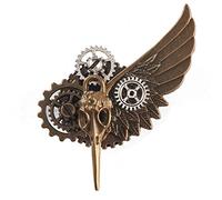Thereisno Gold Steampunk Brooch Pin - Gothic Badge Pin - Retro Gear Brooch for Backpack Bag Jackets