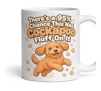 There's a 95% Chance This Has Cockapoo Mug - Funny, Dog Lover Gift, Novelty | Dishwasher and microwave safe, 11oz ceramic, printed both sides, Pet Lover