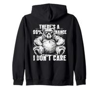 There's A 99% Chance I Don't Care Bear Sunglasses Zip Hoodie