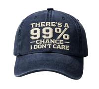 There's a 99% Chance I Don't Care Embroidered Baseball Cap, Vintage Washed Cotton Dad Hat, Adjustable, Unisex