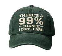 There's a 99% Chance I Don't Care Embroidered Baseball Cap, Vintage Washed Cotton Dad Hat, Adjustable, Unisex