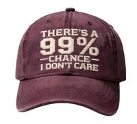 There's a 99% Chance I Don't Care Embroidered Baseball Cap, Vintage Washed Cotton Dad Hat, Adjustable, Unisex