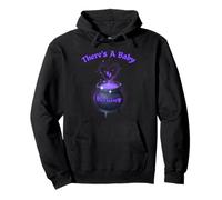 There's A Baby Brewing Witch Mommy Celeration Cauldron Heart Pullover Hoodie