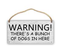 There'S A Bunch Of Dogs In Here Sign For Home Decor - Wooden Plank Rustic Farmhouse Decor Sign (12 × 6)