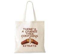 THERE'S A CHANCE THIS CONTAINS KITKATS - Long Handle TOTE BAG - shopper shopping carry over shoulder bags - kitkat biscuit lovers treat