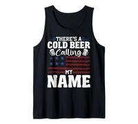 There's A Cold Beer Calling My Name Country Music America Tank Top