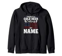 There's A Cold Beer Calling My Name Country Music America Zip Hoodie
