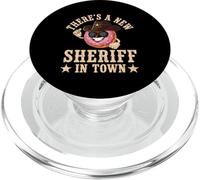 There's a new Sheriff in town Cop Donut Funny Police Officer PopSockets PopGrip for MagSafe