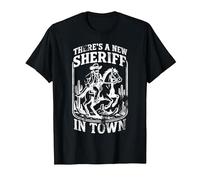 There's a New Sheriff in Town Cowboy Edition T-Shirt, Men, Black, 5X-Large
