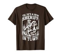 There's a New Sheriff in Town Cowboy Edition T-Shirt, Men, Brown, X-Large