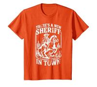 There's a New Sheriff in Town Cowboy Edition T-Shirt, Youth, Orange, 3T