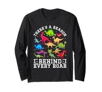 There's A Reason Behind Every Roar Cute Dinosaur SPED Autism Long Sleeve T-Shirt