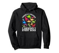 There's A Reason Behind Every Roar Cute Dinosaur SPED Autism Pullover Hoodie