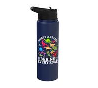 There's A Reason Behind Every Roar Cute Dinosaur SPED Autism Stainless Steel Insulated Water Bottle