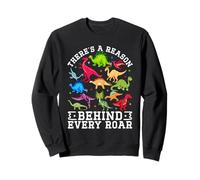 There's A Reason Behind Every Roar Cute Dinosaur SPED Autism Sweatshirt