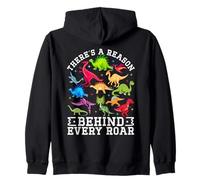 There's A Reason Behind Every Roar Cute Dinosaur SPED Autism Zip Hoodie
