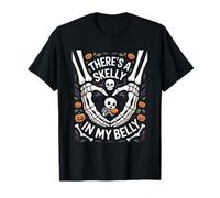 There's A Skelly in My Belly Funny Skeleton Pregnancy Saying T-Shirt