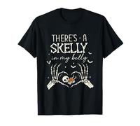 There's A Skelly in My Belly Halloween Pregnancy T-Shirt