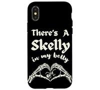 There's A Skelly In My Belly Mommy To Be Goth Spooky Mother Case for iPhone X/XS