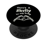 There's A Skelly In My Belly Mommy To Be Goth Spooky Mother PopSockets Adhesive PopGrip